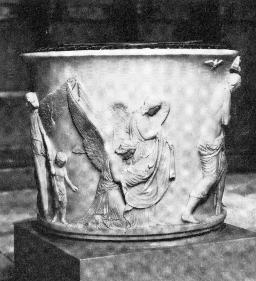 Detalje af døbefont i Faaborg kirke