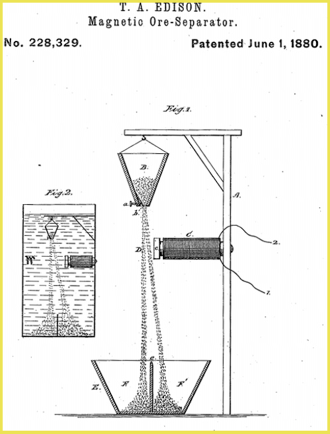 Edison maskine til udskillelse af jernmalm 