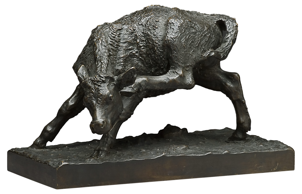 Kalv, der klør sig, 1887. Bronze, AMCN/1984/2114